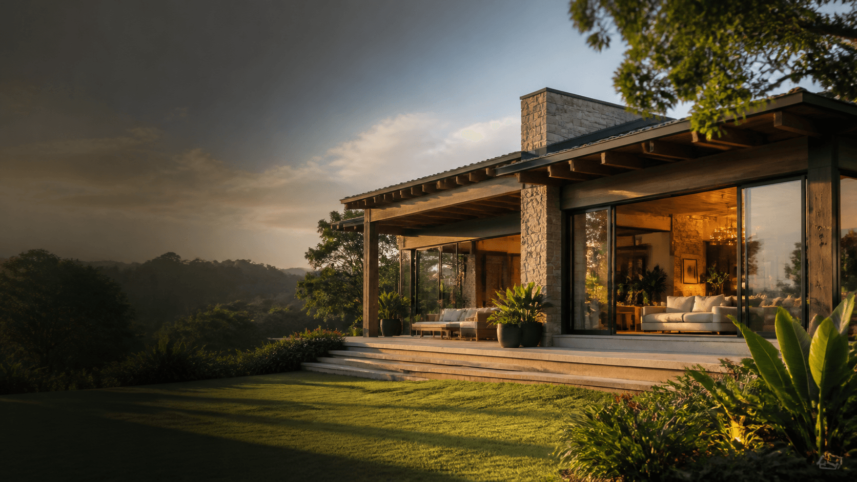 Casa contemporanea con jardin y luz natural